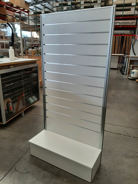 Plankwall light free standing display panels in White in factory 1600H x 1200W