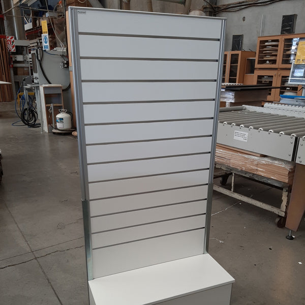 Plankwall light free standing display panels in White in factory 1600H x 800W