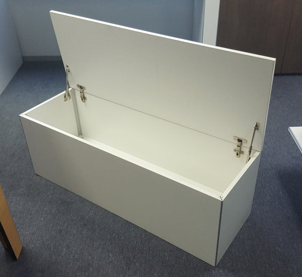 Custom storage chest with hinged lid