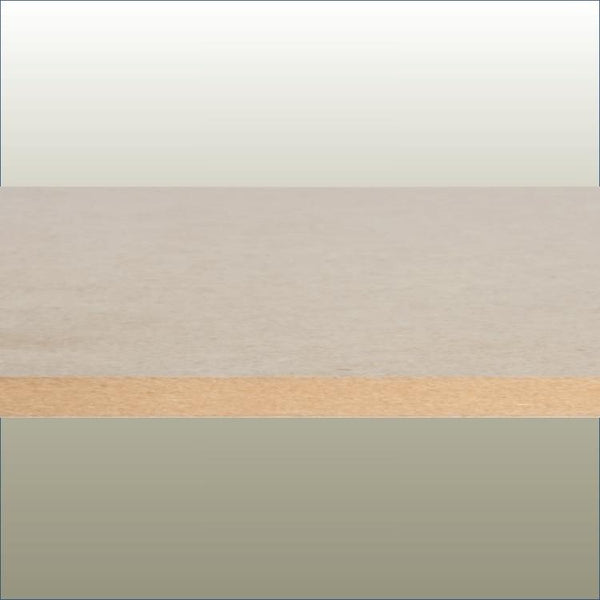 A close-up view of a plain faced MDF panel 9mm