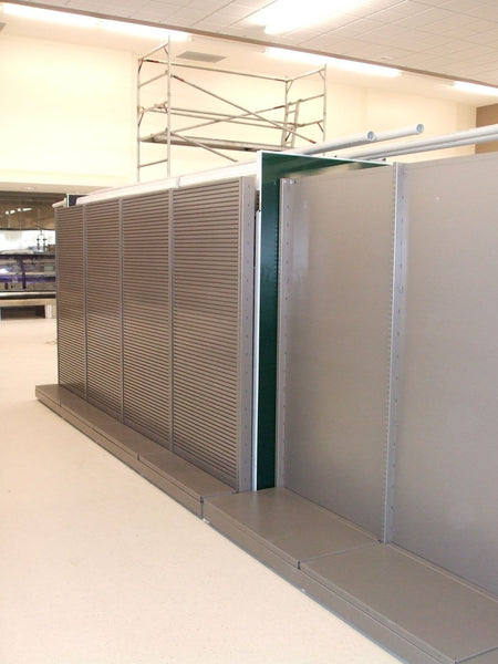  25mm pitch aluminim display slatwall panel in brown shown here