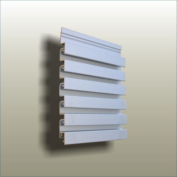 Shown here is an example of Plankwall's 25mm pitch aluminium display panel