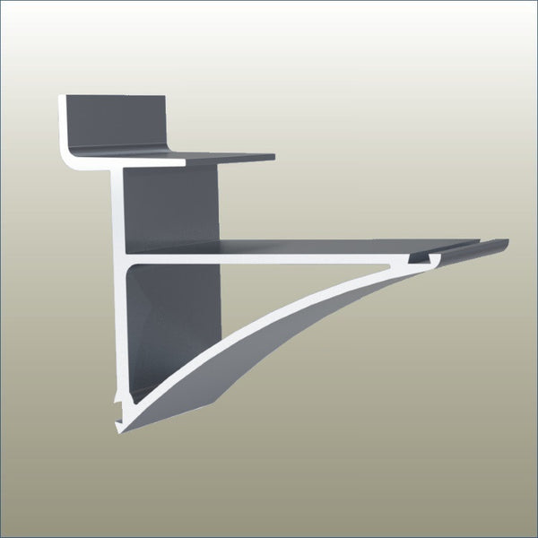 hero photo shot of an aluminium slatwall shelf bracket for retail displays – Plankwall