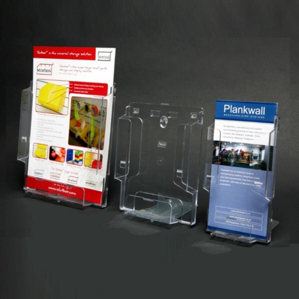 Plankwall brochure holders wall or desk mounted A4 clear acrylic holder for retail displays
