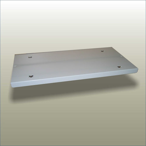 Plankwall flat metal shelf for slatwall display systems, powder-coated steel retail shelf