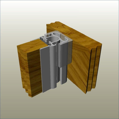 Plankwall® G18 clear polycarbonate panel clip used to connect G18 aluminium gondola posts to display panels in modular retail display systems.
