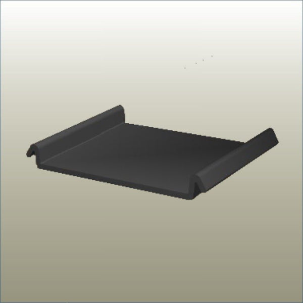 Plankwall® G60 assembly clip used to secure aluminium capping to 60mm gondola display panels in retail shopfitting systems.