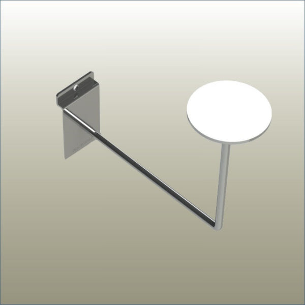 Plankwall 75mm plate hat display bracket for caps and soft headwear on slatwall retail display system