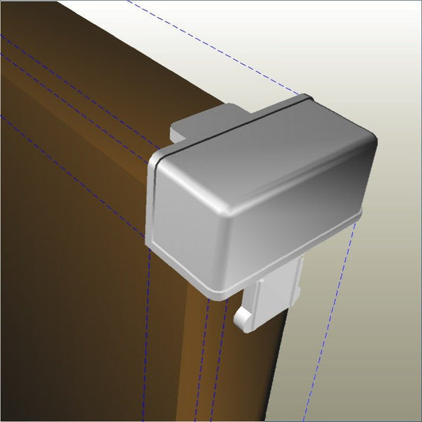 EP18 corner cap providing clean corner finish for retail display panels