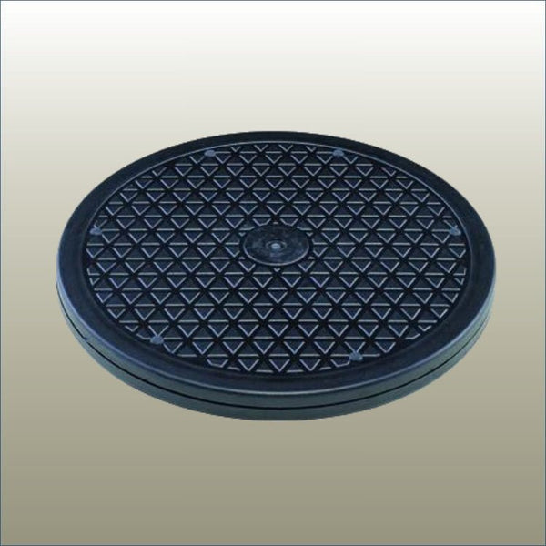 Plankwall® 405mm plastic turntable base used for rotating retail display units and merchandising stands.