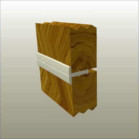 Plankwall PVC T panel joiner used to connect 16mm and 18mm MDF display panels in retail display units and shopfitting panel systems.