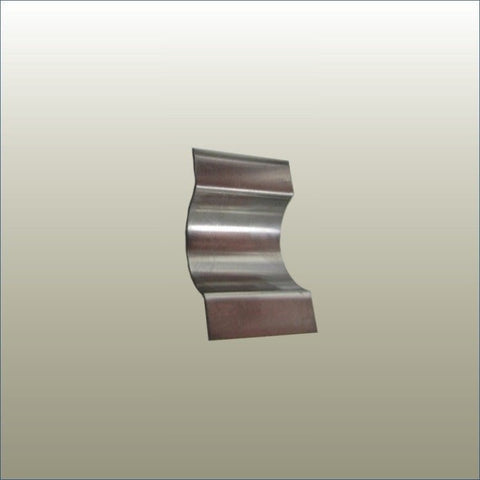 Plankwall spring clip used to hinge the top and bottom extrusions of poster frames for easy opening and secure signage changes.