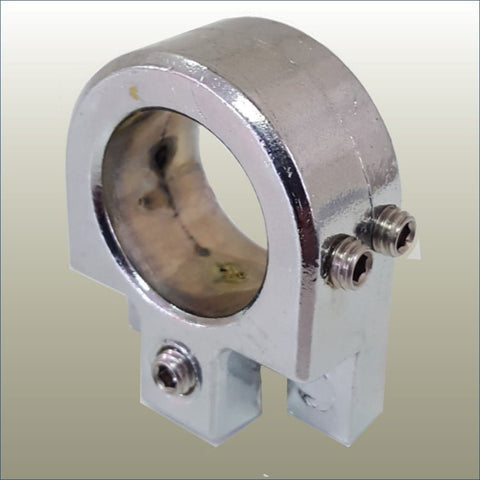 close up of an end of a garment rail tube that joins the rail to the bracket