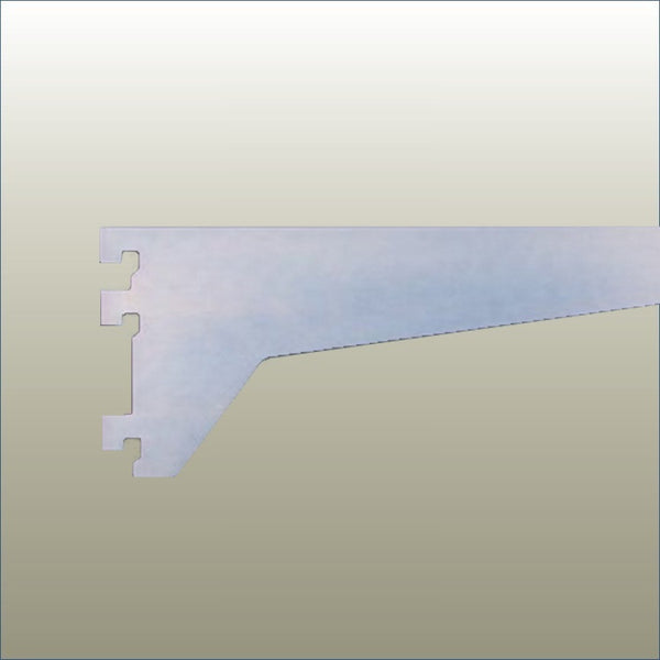 Slotted metal shelf bracket for retail and commercial displays